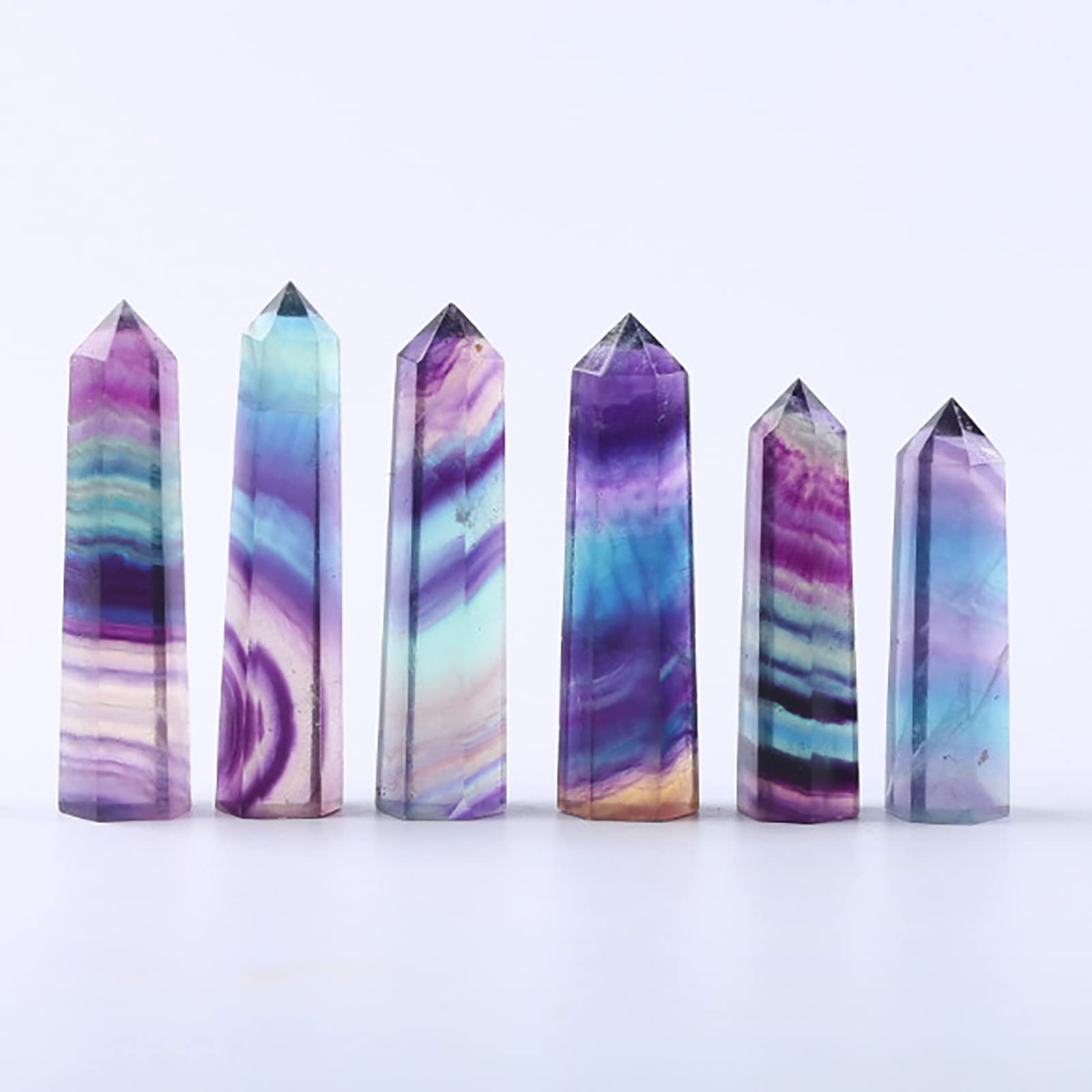 Kdashページ　レインボーフローライトマジックワンド置物　3本まとめ Amazon.co.jp: レインボーフローライト ヒーリングクリスタルワンド 3